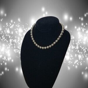Monet Silvertone Ball Bead Collar Necklace, 14"-17"